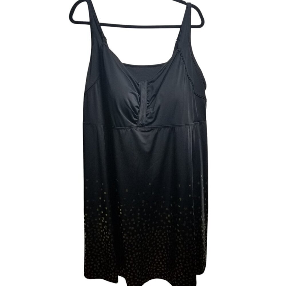 NWT Swimsuits For All Women's Black/Gold One-piece Swimsuit Sz 30